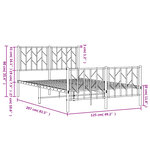 vidaXL Cadre de lit métal sans matelas et pied de lit blanc 120x200 cm