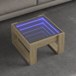 vidaXL Table basse avec LED infini chêne sonoma 50x53x30 cm