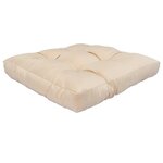 vidaXL Repose-pied palette de jardin et coussin sable Marron miel Bois