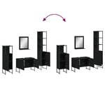 vidaXL Ensemble d’armoires salle de bain 4 Pièces noir bois d'ingénierie