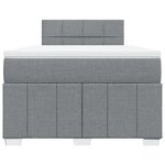 vidaXL Sommier à lattes de lit avec matelas Gris clair 120x200cm Tissu