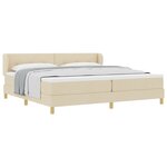 Lit box spring vidaXL avec matelas crème 200x200 cm en tissu