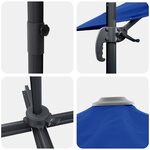 vidaXL Parasol de Patio Bleu azur Aluminium  Polyester 3m