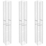 vidaXL Paniers de gabion 3 Pièces Acier galvanisé 25 x 25 x 197 cm