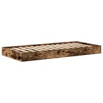 vidaXL Lit avec bibliothèque Chêne Fumé 75x190 cm Bois d'ingénierie
