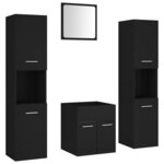 vidaXL Ensemble de meubles de salle de bain Noir Aggloméré