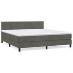 vidaXL Sommier à lattes de lit et matelas Gris foncé 180x200cm Velours