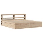 vidaXL Cadre de lit avec tête de lit 180x200 cm bois de pin massif