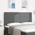 vidaXL Tête de lit LED Design Lignes Gris Foncé 90 cm Tissu