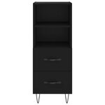 vidaXL Buffet haut Noir 34 5x34x180 cm Bois d'ingénierie