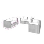 Salon de jardin meuble d'extérieur ensemble de mobilier 6 pièces avec coussins résine tressée marron 02_0016900