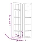 vidaXL Armoires à CD 2 Pièces Chêne fumé 21x16x93 5 cm Bois d'ingénierie