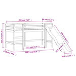 vidaXL Lit mezzanine enfants avec tour blanc/noir 80x200cm pin massif