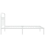 vidaXL Cadre de lit métal avec tête de lit blanc 107x203 cm