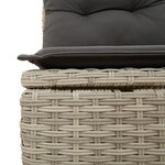 Ensemble de Canapé de Jardin 6 Pièces avec Coussins Gris Clair Poly Rattan