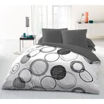 Parure de couette - 1 housse de couette 220 x 240 cm + 2 taies d'oreiller 63 x 63 cm - Gris clair