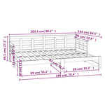 vidaXL Lit coulissant sans matelas noir 2x(80x200)cm