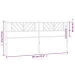 vidaXL Tête de lit métal noir 180 cm