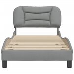 vidaXL Cadre de lit sans matelas gris clair 80x200 cm tissu