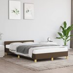 vidaXL Cadre de lit sans matelas marron foncé 120x190 cm tissu