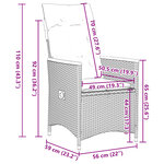 vidaXL Ensemble de bistro de jardin 11 Pièces coussins gris poly rotin