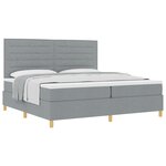 vidaXL Lit à ressorts avec matelas gris clair 200x200 cm en tissu