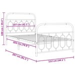 vidaXL Cadre de lit métal sans matelas avec pied de lit noir 107x203cm