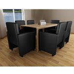vidaXL Chaises à manger lot de 6 noir similicuir