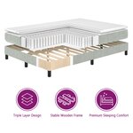 Lit à ressort vidaXL avec matelas gris clair 90x200 cm en velours