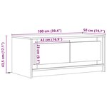 vidaXL Table basse avec lumières LED chêne sonoma bois d'ingénierie