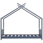 vidaXL Cadre de lit d'enfant Gris Bois de pin massif 70x140 cm