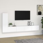 vidaXL Ensemble de meubles TV 3 Pièces Blanc Bois d'ingénierie