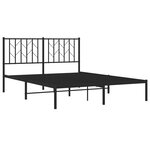vidaXL Cadre de lit métal avec tête de lit noir 135x190 cm