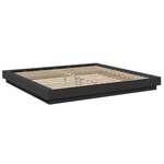 vidaXL Cadre de lit avec lumières LED noir 180x200 cm bois ingénierie