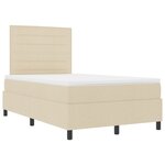 vidaXL Lit avec Sommier Crème 120x200 cm Tissu
