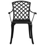 Ensemble de bistro jardin meuble extérieur terrasse 5 pièces aluminium coulé noir 02_0013537