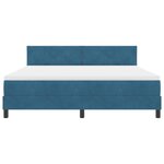Lit Box Spring vidaXL avec Matelas Bleu Sombre Super King Velours