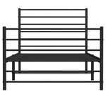 vidaXL Cadre de lit métal avec tête de lit/pied de lit noir 107x203 cm