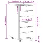vidaXL Armoire roulante avec tiroirs MOSS blanc bois de pin solide