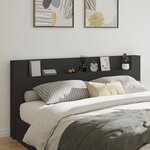 vidaXL Armoire tête de lit avec LED noir 220x16 5x103 5 cm