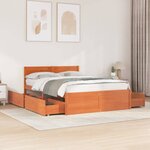 vidaXL Cadre de lit sans matelas cire marron 140x190cm bois pin massif