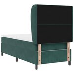 Lit Box Spring vidaXL avec Matelas Vert Foncé 80x200 cm Velours
