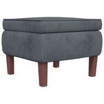 vidaXL Chaise à bascule avec pieds en bois et tabouret Gris foncé