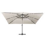 vidaXL Parasol déporté avec lumières LED Aluminium 400x300 cm sable