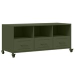 vidaXL Meuble TV vert olive 100 5x39x43 5 cm acier laminé à froid