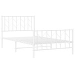 vidaXL Cadre de lit métal sans matelas et pied de lit blanc 100x200 cm