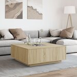 vidaXL Table basse avec LED infini chêne sonoma 100x100x40 cm
