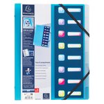 Trieur Polypropylène 3 Rabats Crystal Colours 8 Compartiments - Couleurs Assorties - X 10 - Exacompta