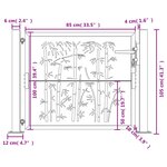 vidaXL Portail de jardin 105x105 cm acier corten design de bambou