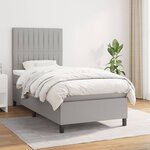 vidaXL Sommier à lattes de lit et matelas Gris clair 90x190 cm Tissu